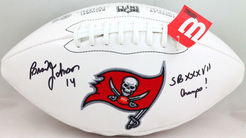 Brad Johnson Signed Tampa Bay Buccaneers Wilson Logo Football SB XXXVI Champs