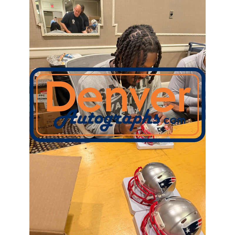 AJ Brown Autographed New England Patriots Mini Helmet