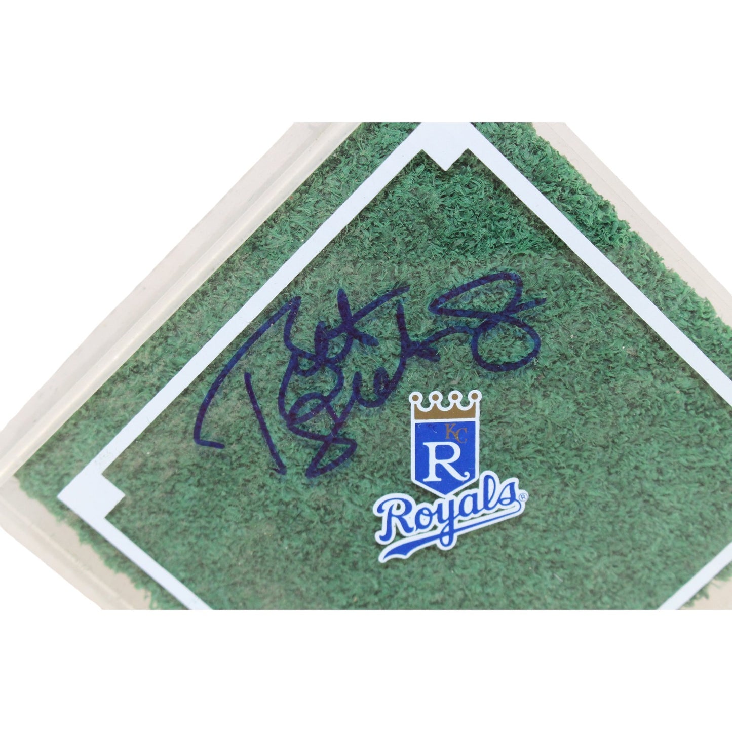 Bret Saberhagen Signed Kansas City Royals Kauffman Stadium Turf Display