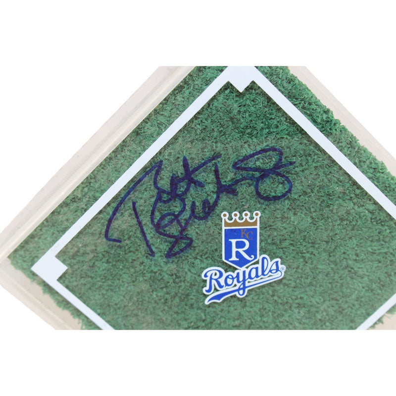 Bret Saberhagen Signed Kansas City Royals Kauffman Stadium Turf Display