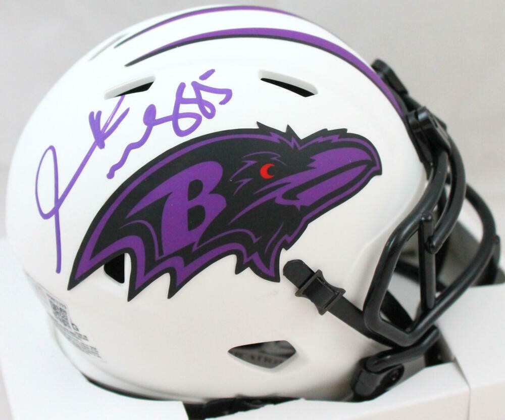 Derrick Mason Signed Baltimore Ravens Lunar Speed Mini Helmet