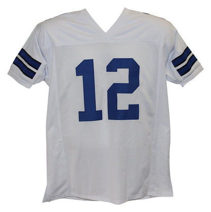 Roger Staubach Signed Dallas Cowboys Custom White Football Jersey (BAS COA)