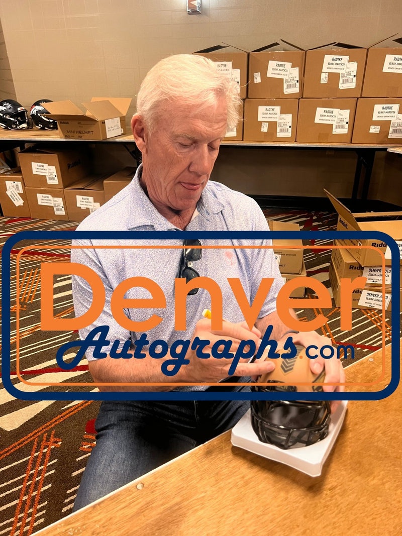 John Elway Signed Denver Broncos 2023 Salute to Service Mini Helmet BAS