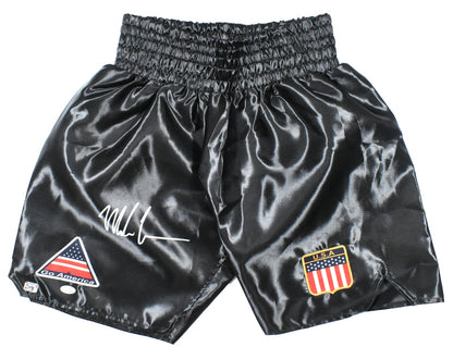 Mike Tyson Autographed Black Boxing Trunks