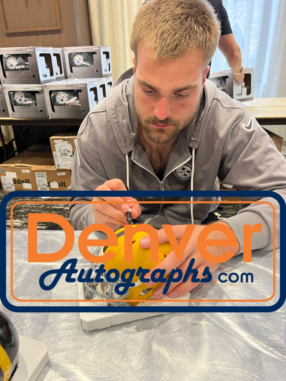 Pat Freiermuth Pittsburgh Steelers Autographed 2025 Alternate Mini Helmet