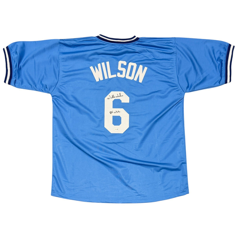 Willie Wilson Signed Kansas City Royals Custom Jersey - 85 WSC
