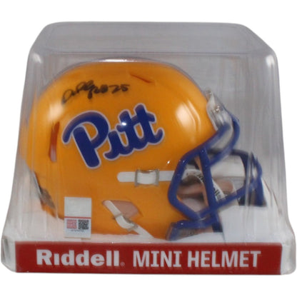 Darrelle Revis Signed Pittsburgh Panthers Gold Mini Helmet