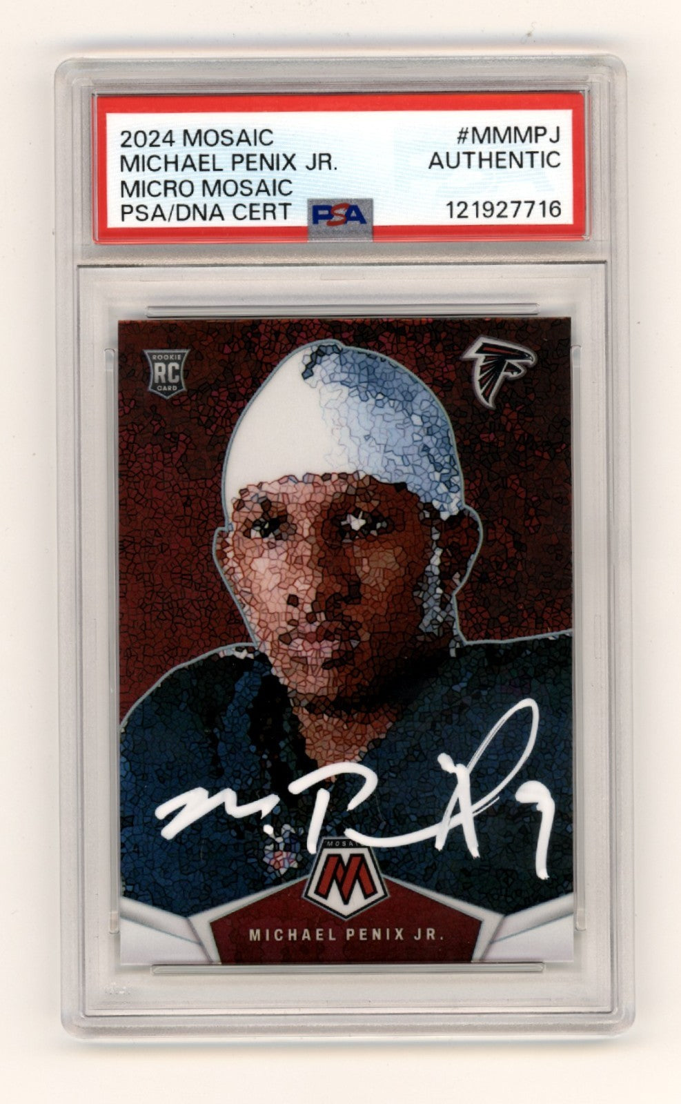 Michael Penix Jr. Signed 2024 Panini Mosaic Micro Mosaic Rookie Card PSA