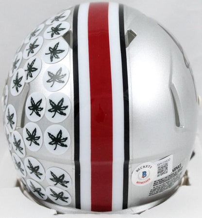 Cris Carter Autographed Ohio State Buckeyes Black Speed Mini Helmet