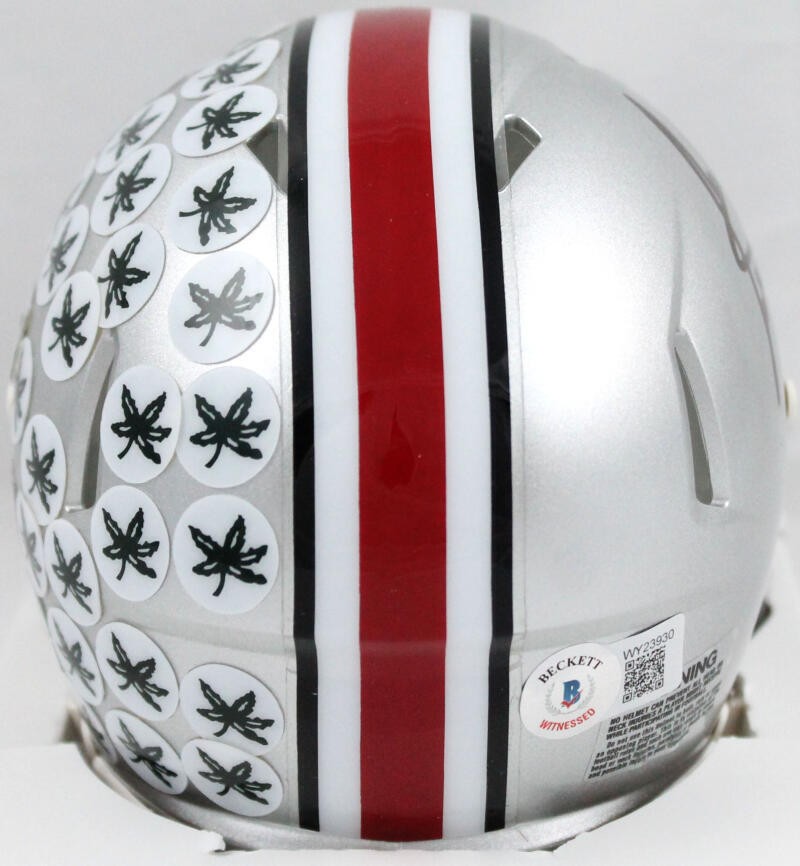 Cris Carter Autographed Ohio State Buckeyes Black Speed Mini Helmet