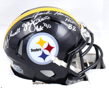 Jack Ham, Jack Lambert & Andy Russell Signed Pittsburgh Steelers Mini Helmet