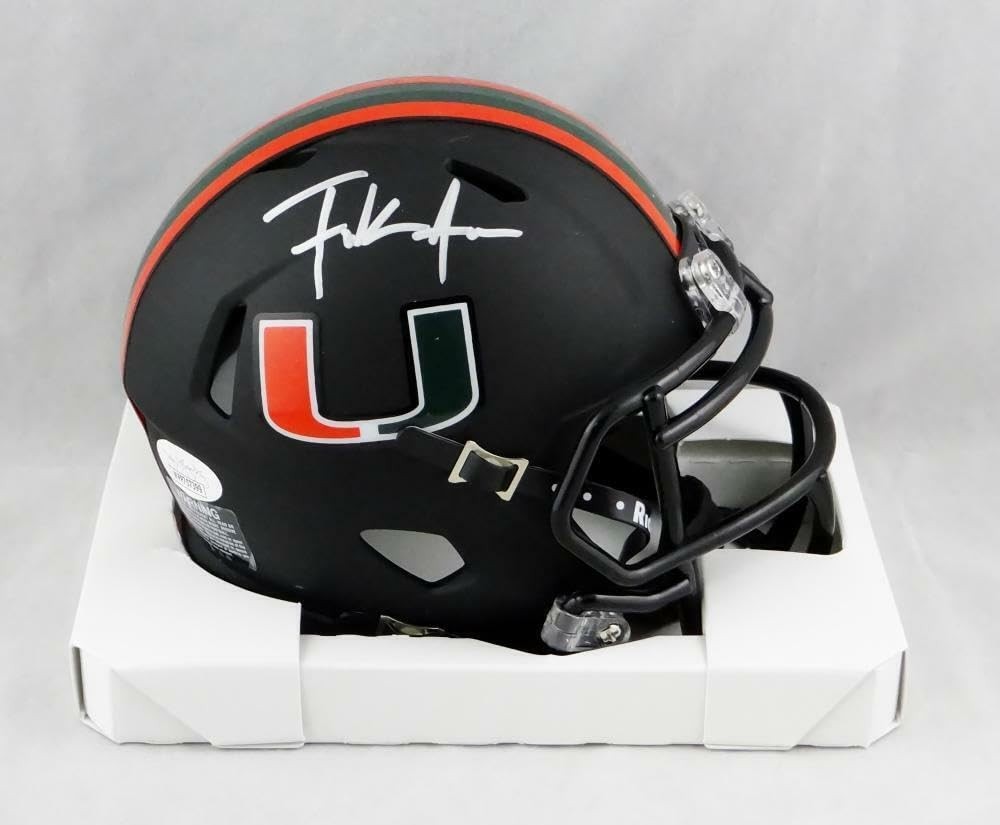 Frank Gore Signed Miami Hurricanes Black Mini Helmet