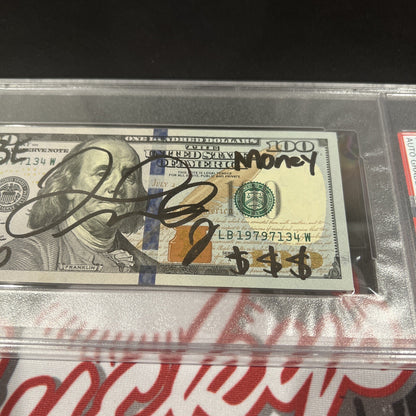 Floyd Mayweather Jr Signed $100 Bill with 4 Inscriptions PSA 10