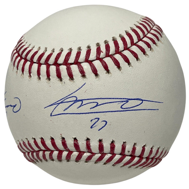 Vladimir Guerrero Jr & Sr Dual Signed Rawlings MLB Baseball PSA