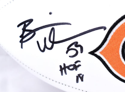 Brian Urlacher Autographed Chicago Bears Logo Football with HOF Inscription