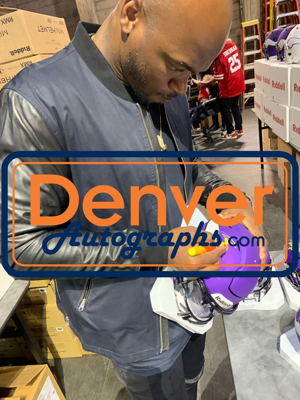 Adrian Peterson Signed Minnesota Vikings Mid-Size Midi Helmet