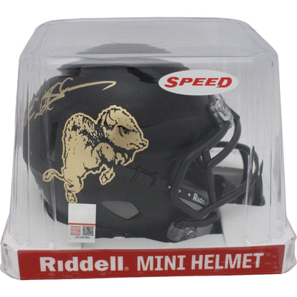 Deion Sanders Autographed Colorado Buffaloes Black Chrome Mini Helmet
