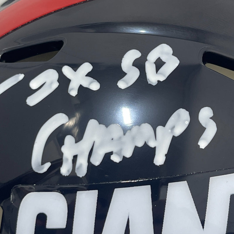 Pepper Johnson Signed New York Giants Throwback Mini Helmet (2x SB Champs) BAS