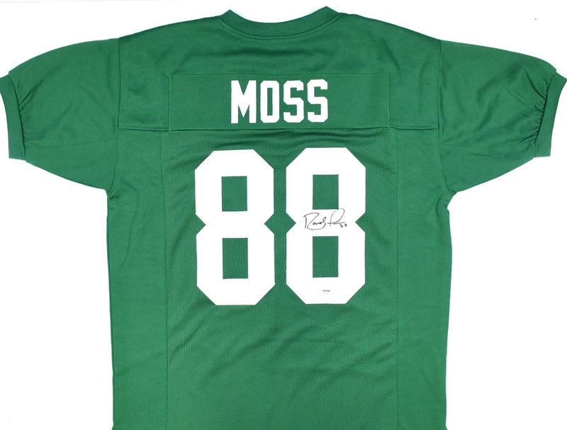 Randy Moss Autographed Marshall Thundering Herd Custom Green Jersey