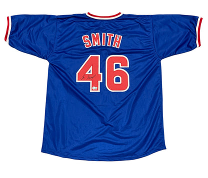 Lee Smith Signed Chicago Cubs Custom Baseball Jersey (Beckett COA)