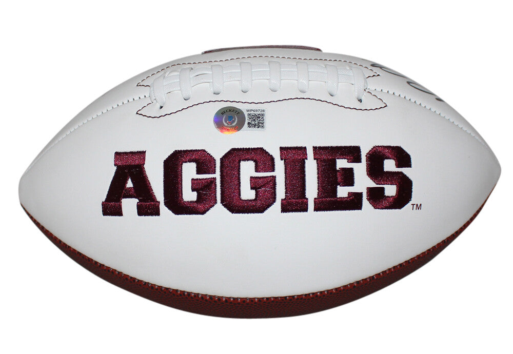 Shane Lechler Signed Texas A&M Aggies Logo Football "Gig Em" BAS