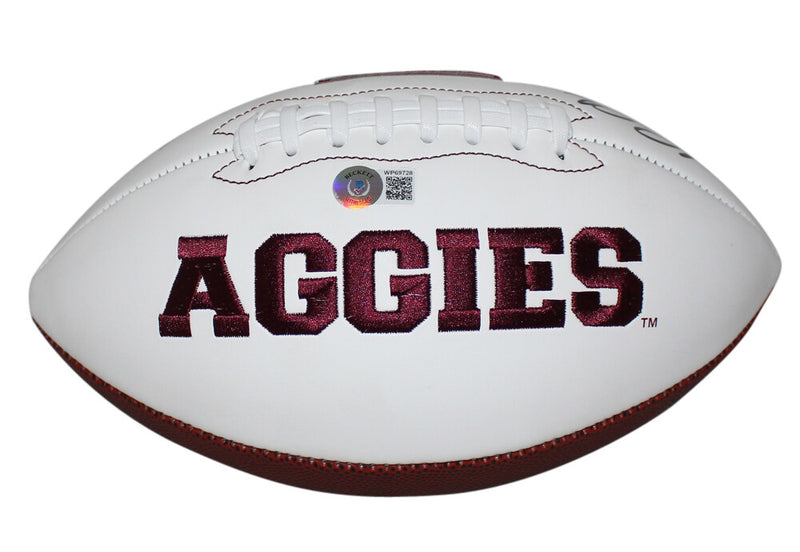 Shane Lechler Signed Texas A&M Aggies Logo Football "Gig Em" BAS