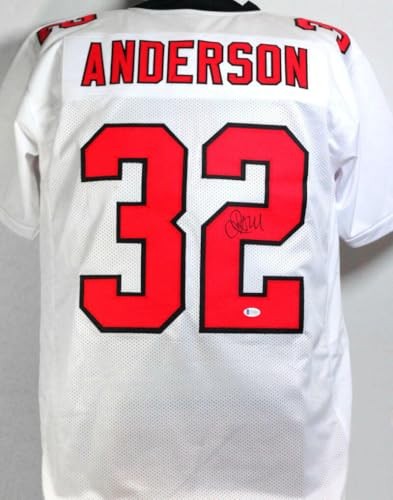 Jamal Anderson Signed White Custom Jersey