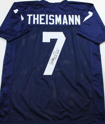 Joe Theismann Autographed Navy Blue College Style Jersey - CHOF Inscription
