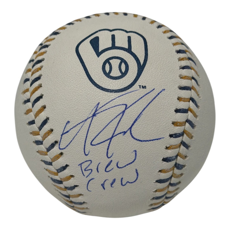 Andrew Fischer Autographed Milwaukee Brewers Logo Baseball