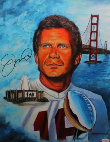 Joe Montana Signed San Francisco 49ers 16x20 Painted Portrait Photo