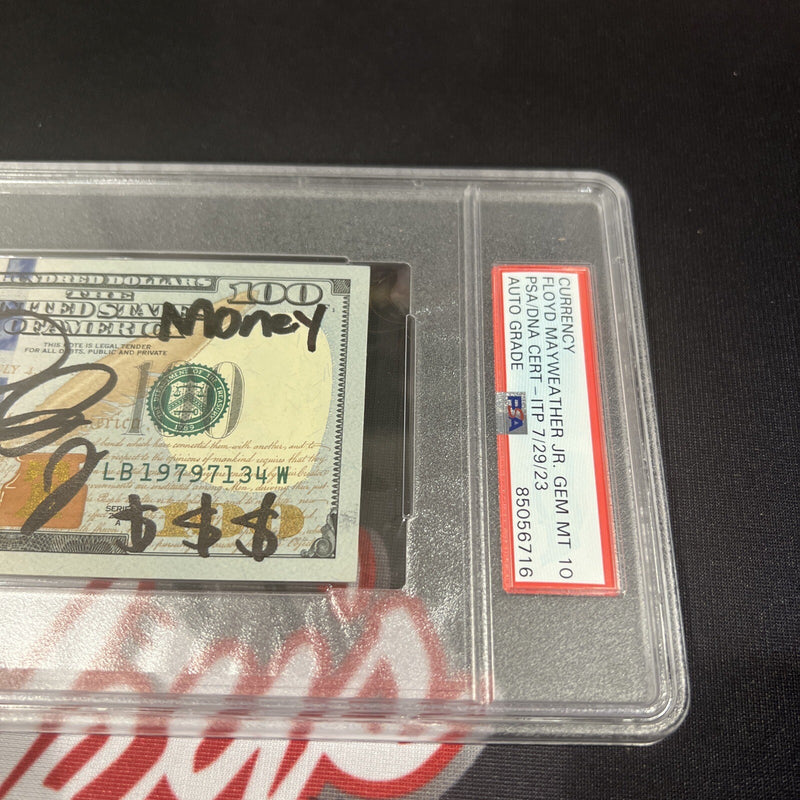 Floyd Mayweather Jr Signed $100 Bill with 4 Inscriptions PSA 10