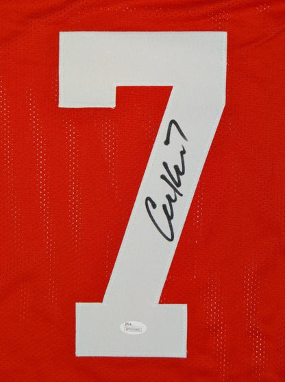 Case Keenum Signed Red Custom College Style Jersey