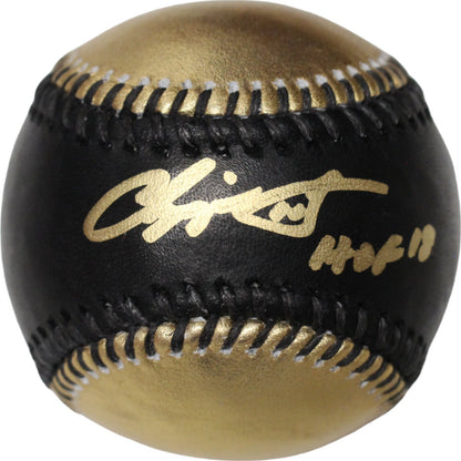 Chipper Jones Signed Atlanta Braves Black & Gold MLB Baseball HOF 18