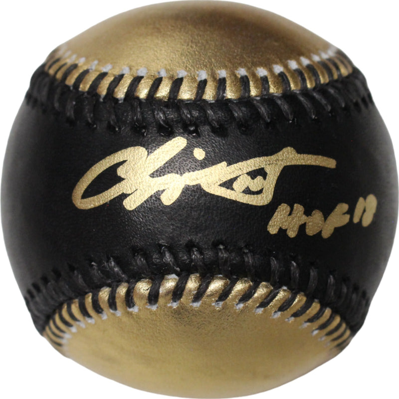 Chipper Jones Signed Atlanta Braves Black & Gold MLB Baseball HOF 18