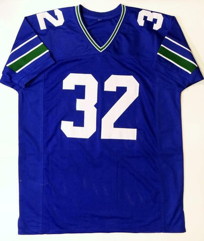 Ricky Watters Signed Blue Custom Football Jersey