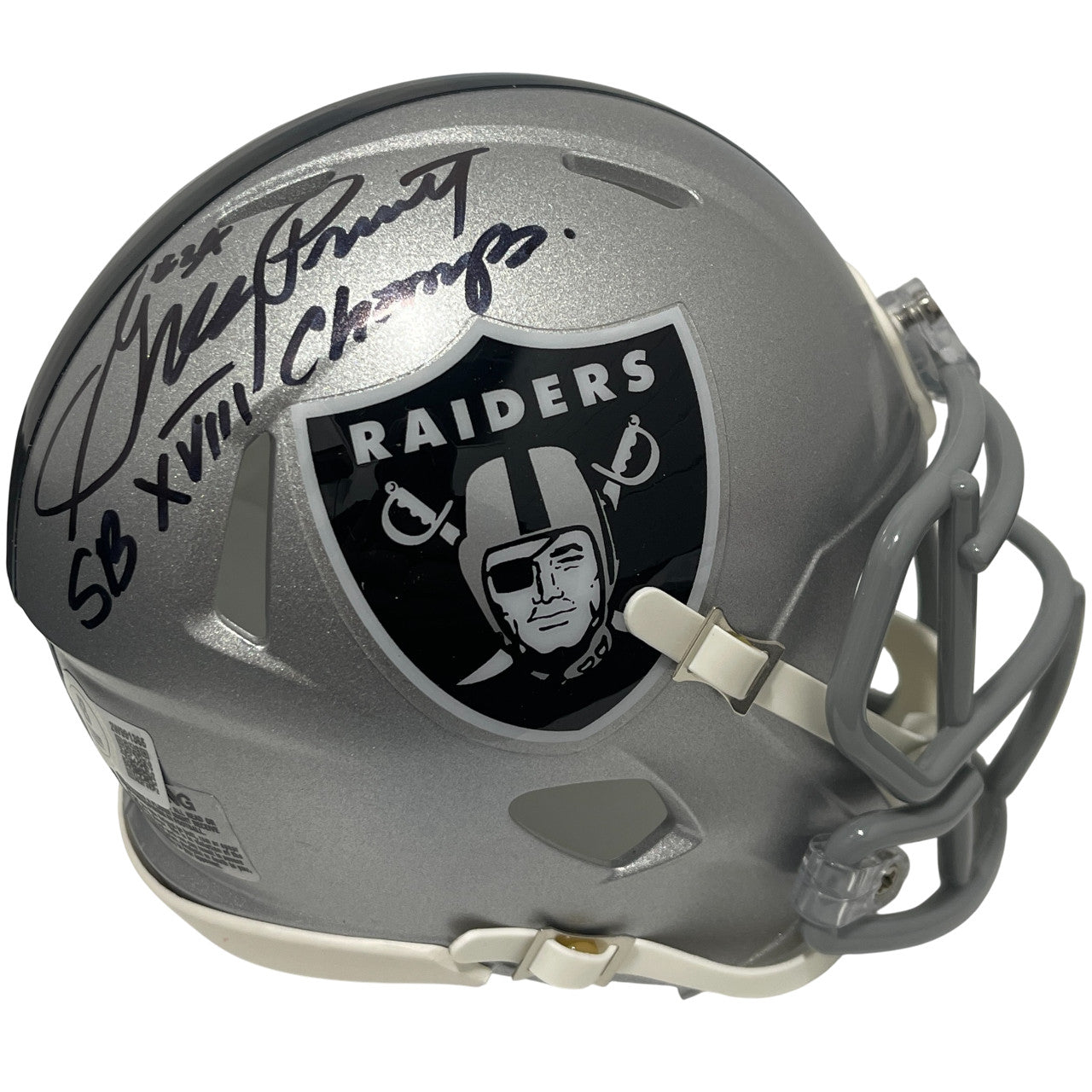 Greg Pruitt Signed Las Vegas Raiders Speed Mini Helmet (SB XVIII Champ)
