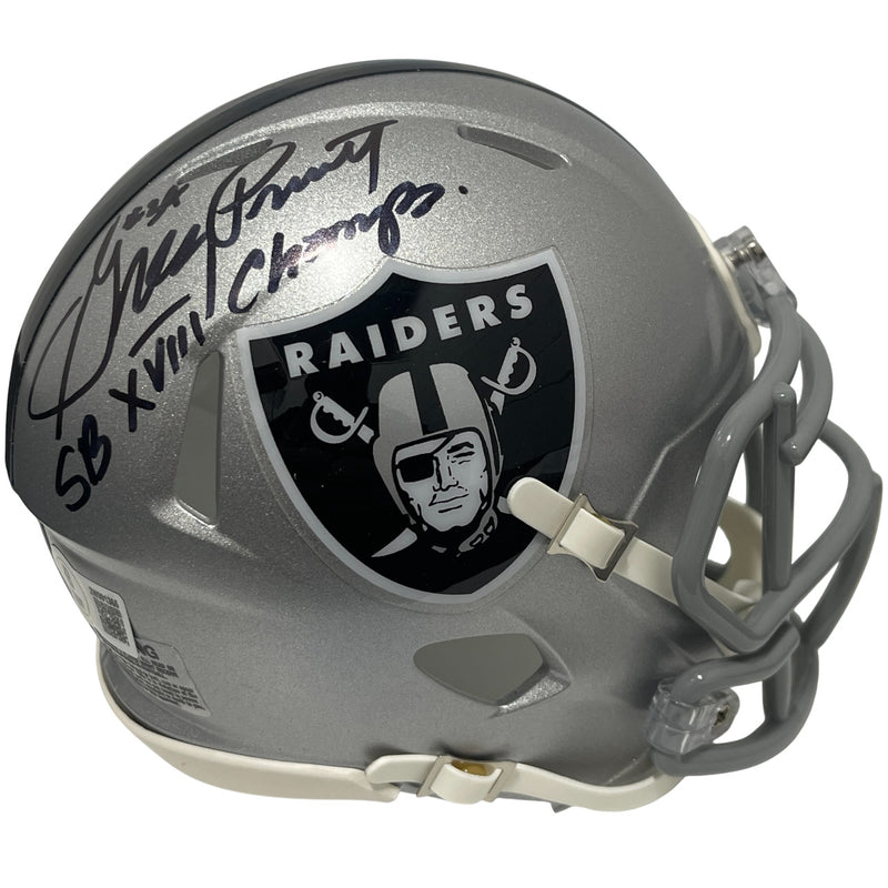 Greg Pruitt Signed Las Vegas Raiders Speed Mini Helmet (SB XVIII Champ)