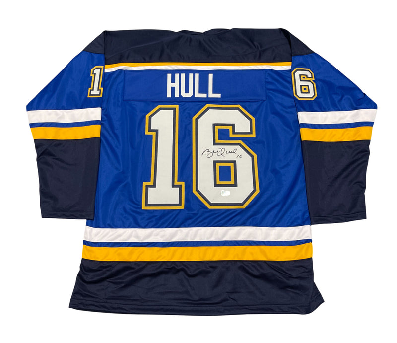 Brett Hull Signed St. Louis Blues Custom Hockey Jersey (Beckett BAS COA)