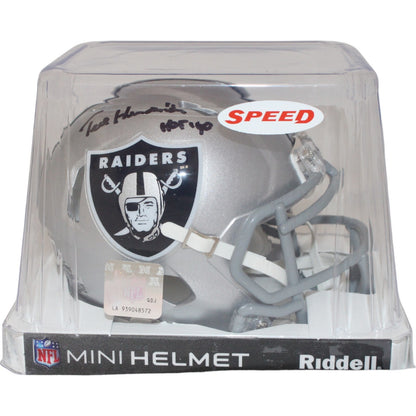 Ted Hendricks Signed Oakland Raiders Mini Helmet "HOF" Beckett BAS