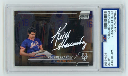 Keith Hernandez Signed 2022 Topps Stadium Club Chrome Baseball Card PSA