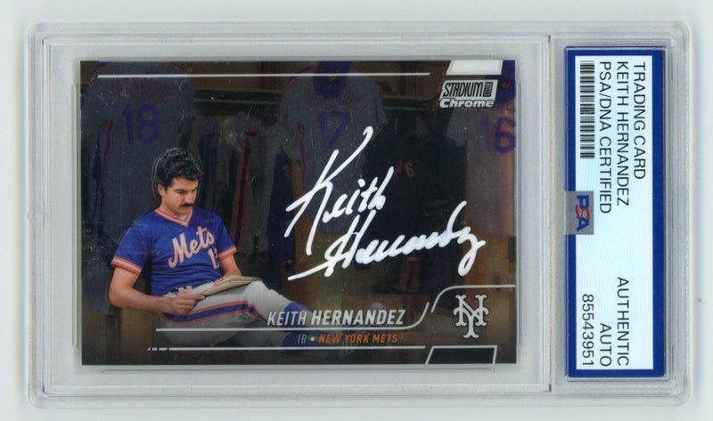 Keith Hernandez Signed 2022 Topps Stadium Club Chrome Baseball Card PSA
