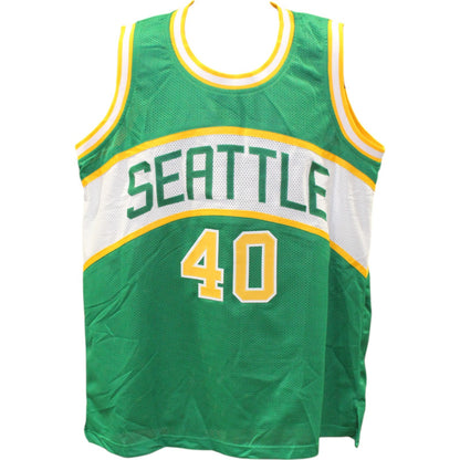 Shawn Kemp Signed Pro Style Custom Green Basketball Jersey (BAS)