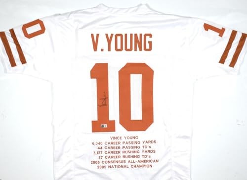 Vince Young Signed White Custom College Style Jersey
