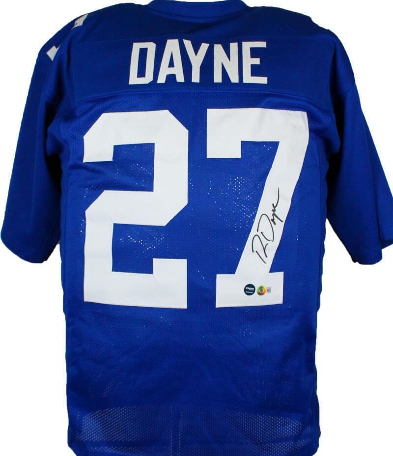 Ron Dayne Autographed Blue Custom Jersey