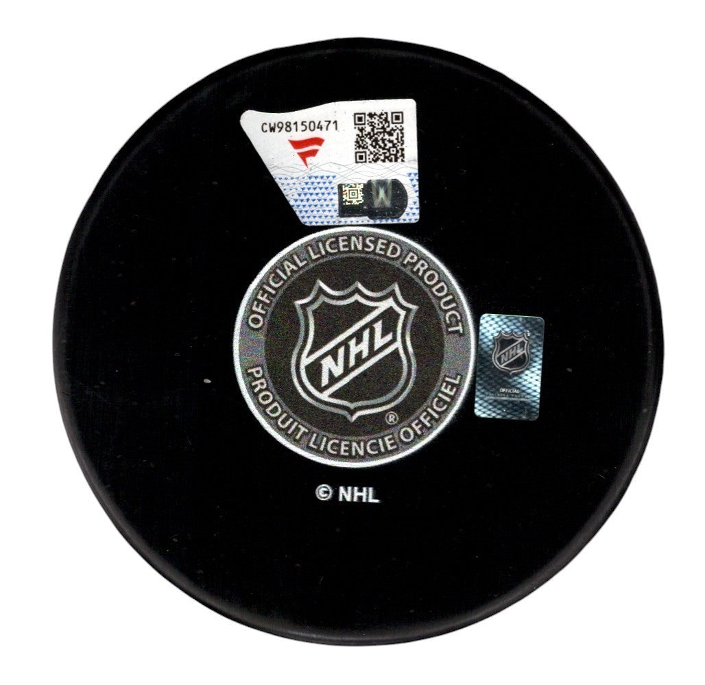 Quinn Hughes Signed Vancouver Canucks Logo Puck - 2024 Norris Inscription