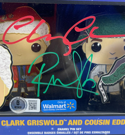 Chevy Chase & Randy Quaid Dual Signed Vacation Funko Pop Pins