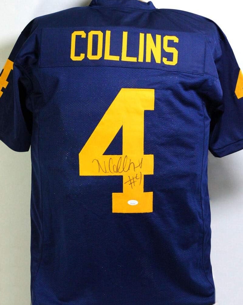 Nico Collins Autographed Blue College Style Custom Jersey