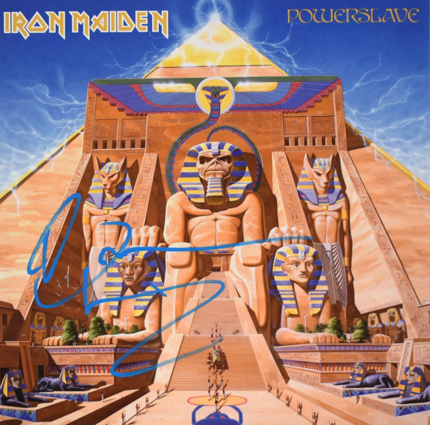 Bruce Dickinson Signed Iron Maiden Powerslave Vinyl Record