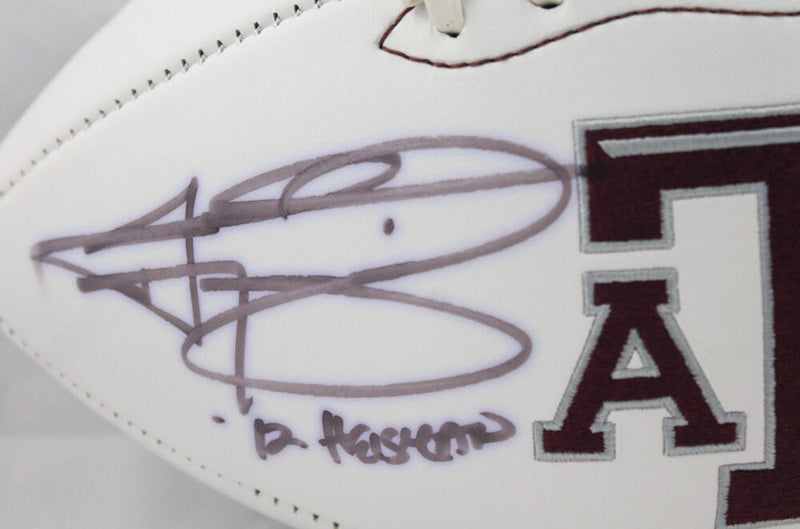 Johnny Manziel Signed Texas A&M Aggies Logo Football - Heisman Inscription