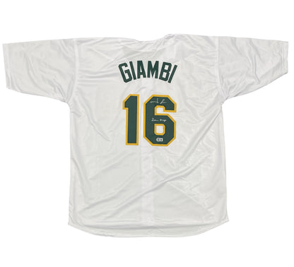 Jason Giambi Signed Oakland Athletics Custom Jersey (2000 MVP Inscription)